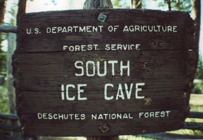 South Ice Cave Sign